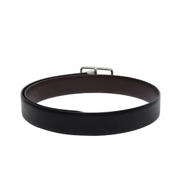 amicraft Men Black & Coffee Brown Solid Reversible Belt image 2
