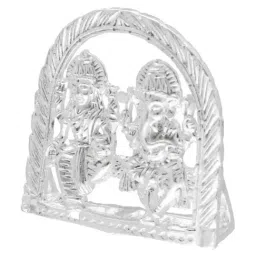 Sri Jagdamba Pearls 800 Silver Dealer Lakshmi Ganesh Idol image 3