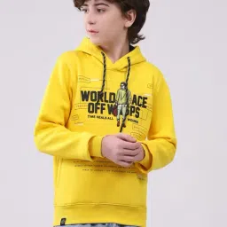 Monte Carlo Boys Mustard Printed Hooded Sweatshirt-image-68