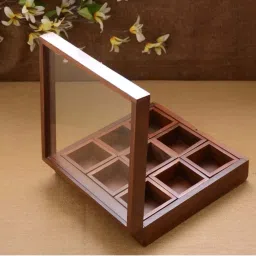 Unravel India Brown & Transparent Wood Utility Storage Box - Set of 1 image 5