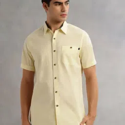 Thomas Scott Yellow Cotton Regular Fit Shirt-picture-13
