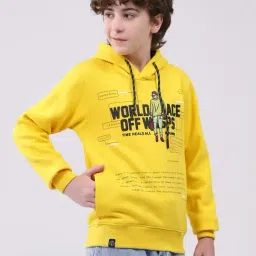 Monte Carlo Boys Mustard Printed Hooded Sweatshirt image 3