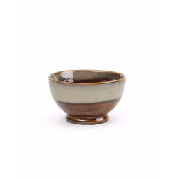 Unravel India Brown & White Ceramic  Serving Bowl - Set of 1 image 3