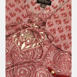 READIPRINT FASHIONS Kids Mauve Floral Print Full Sleeves Gown image 3