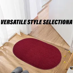 Kuber Industries Maroon Oval Shaped Doormats image 2