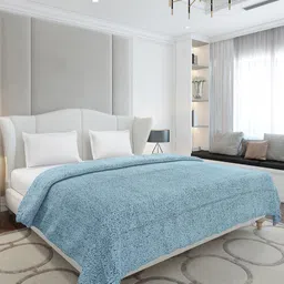 Monte Carlo Blue AC Room 300 GSM Double Bed Blanket-picture-31