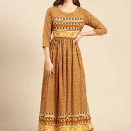 showoffff SHOWOFF Mustard Cotton Printed Kurta-picture-18