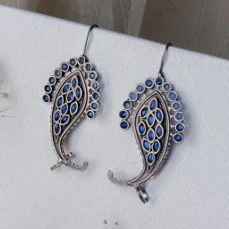 Teejh Ethnic Anoshka Silver Oxidized Ear Cuff Earring-picture-41