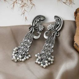 Teejh Ethnic Daaivi Silver Oxidized Dangler Earring-picture-1