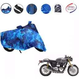 Auto Pearl Polyester Waterproof Two Wheeler Cover for Triumph Thruxton 1200 R,(Ocean Blue)-picture-48