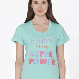 Clovia Green Printed Cotton Top-picture-37