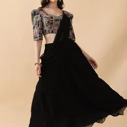 Kinjo Embroidered Thread Work Ready to Wear Lehenga & Blouse With Dupatta-picture-27