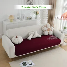 HOKIPO Burgundy Waterproof 2 Seater Sofa Mat-image-50