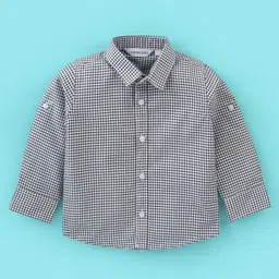 Mark & Mia Full Sleeves Checkered Party Shirt & Trouser Set with Bow Tie & Suspenders - Black & Grey image 5