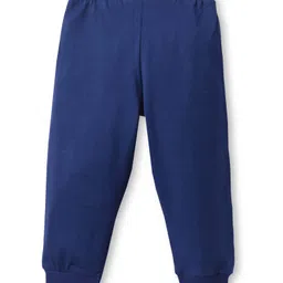 Babyhug Single Jersey Full Length Lounge Pants with Animal & Text Print Pack Of 2 - Blue & Navy Blue image 5