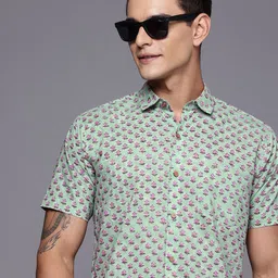 Patrah Pure Cotton Relaxed Fit Floral Printed Casual Shirt-picture-22