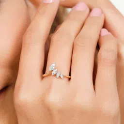 Mia By Tanishq Nature's Finest 14k Yellow Gold Organic Whirl Diamond Ring image 2