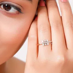 Mia By Tanishq Nature's Finest 14k Rose Gold Sculpted Sparkle Diamond Ring image 2