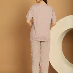 Kanvin Grey Cotton Printed Top Pyjamas Set image 2