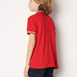 Jack & Jones Junior Red Solid Polo T-Shirt image 2