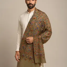 MUFFLY Men Kalamkari Print Design Bamboo Stole-picture-36