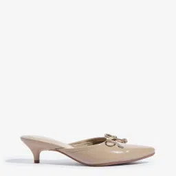 LUNA BLU by Westside Taupe Bow Designed Mules image 2