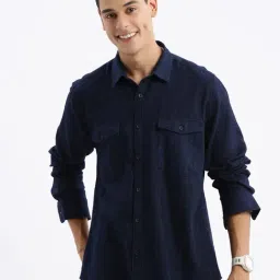 showoffff Showoff Navy Cotton Slim Fit Shirt-picture-14