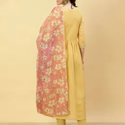 Jaipur Kurti Yellow Embroidered Kurta With Dupatta image 2
