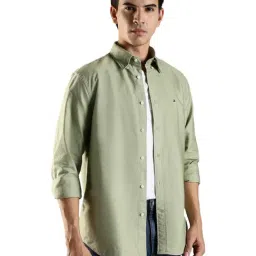 Tommy Hilfiger Green Cotton Regular Fit Shirt image 4