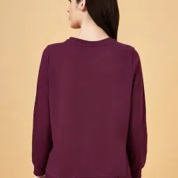 Dreamz by Pantaloons Wine Cotton Graphic Print Sweatshirt image 2