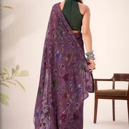 MADHAVPRIYA Ethnic Motifs Printed Brasso Saree With Blouse Piece image 2