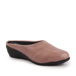 Fausto Women's Peach Mule Wedges image 2