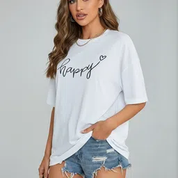 SZN Women Typography Printed T-shirt-image-34
