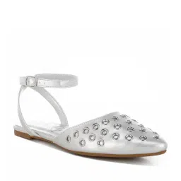 London Rag Women's Silver Ankle Strap Sandals-picture-14