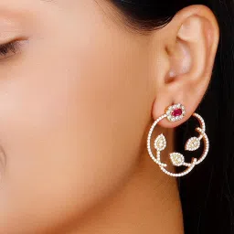 GIVA 92.5 Sterling Silver Sparkly Floral Stud for Women image 2