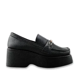 Shoetopia Women's Black Casual Loafers image 2