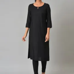 Aurelia Black Straight Kurta-image-22