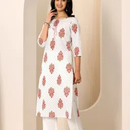 Libas White Floral Kurta and Pant with Dupatta image 2