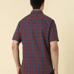 Allen Solly Maroon Cotton Slim Fit Checks Shirt image 2