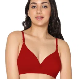 IN CARE Peach & Red Cotton T-Shirt Bras - Pack Of 2 image 2