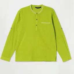 Melange by Lifestyle Kids Green Cotton Embroidered Full Sleeves Kurta-picture-16