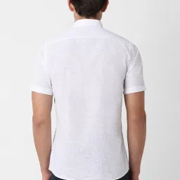 Peter England White Cotton Slim Fit Shirt image 2