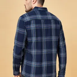 Sf Jeans by Pantaloons Indigo Cotton Slim Fit Checks Shirt image 2