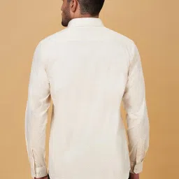 Peregrine by Pantaloons Beige Cotton Slim Fit Printed Shirt image 2