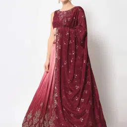 SHUBHKALA Pink Printed Lehenga and Choli Set With Dupatta image 2