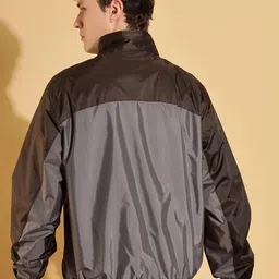 Dollar Men Mock Collar Colourblocked Casual Bomber Jacket image 2