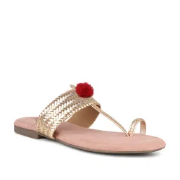 Inc.5 Women's Rose Gold Kolhapuri Sandals image 2