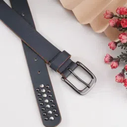 Aditi Wasan CORE 24 Grey Leather Studded Casual Belt for Women-image-50