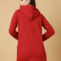 Rigo Red Printed Longline Hoodie image 2