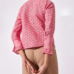 The Label Life Rose Pink Self Design Shirt image 2